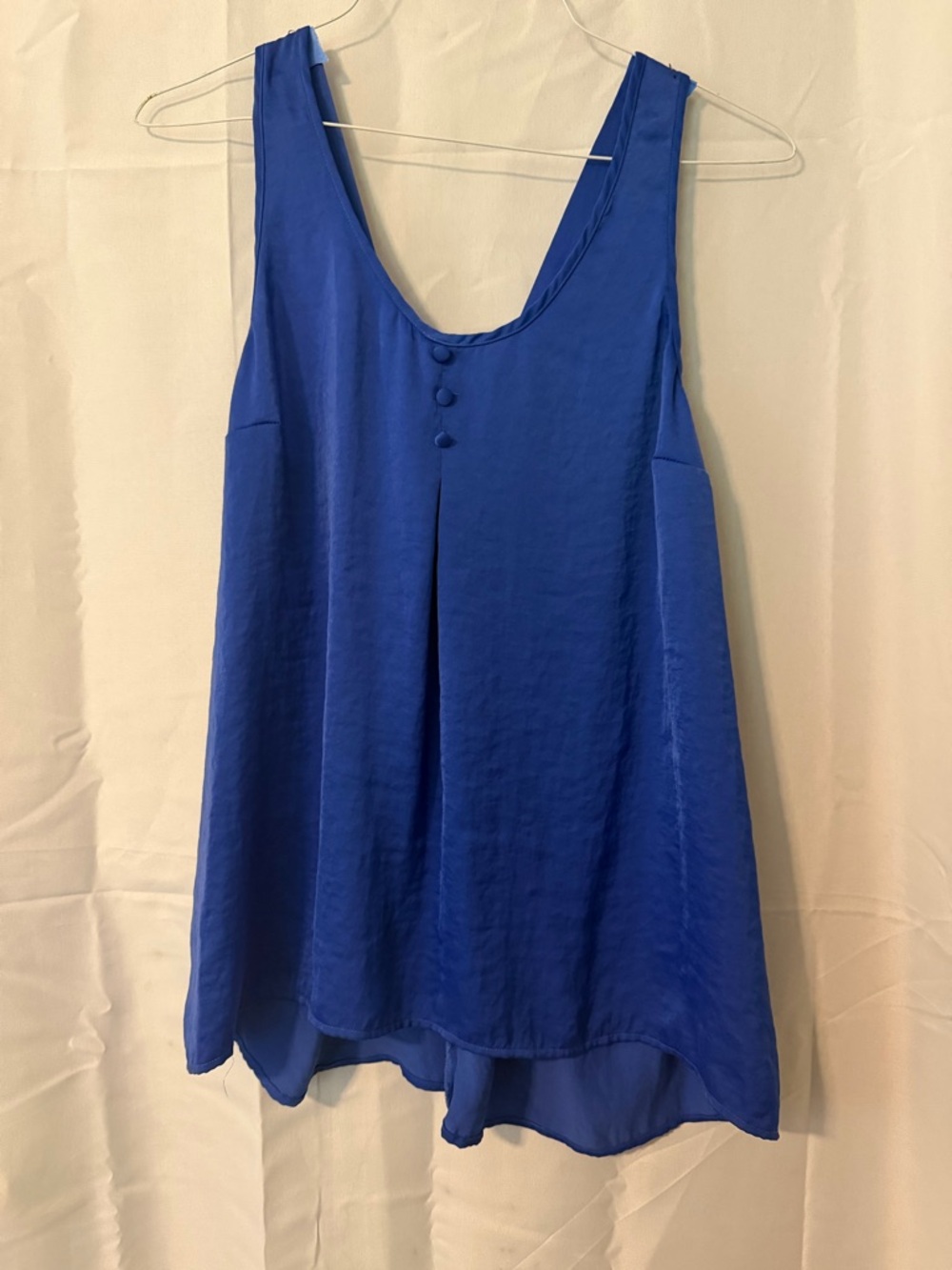 Blue Sleeveless Scoop Neck Women's Top